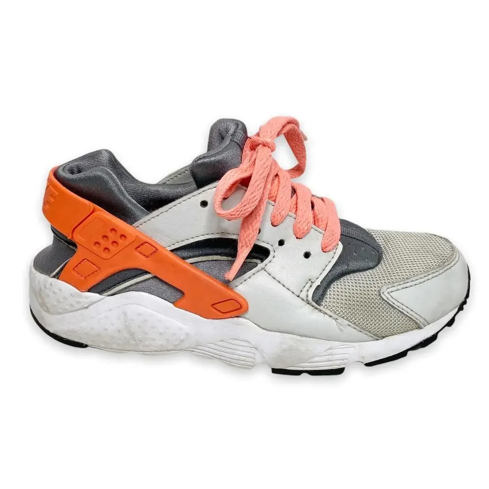 Girls' Nike Air Huarache Run Pure Platinum Lava GS Running 4.5 Youth